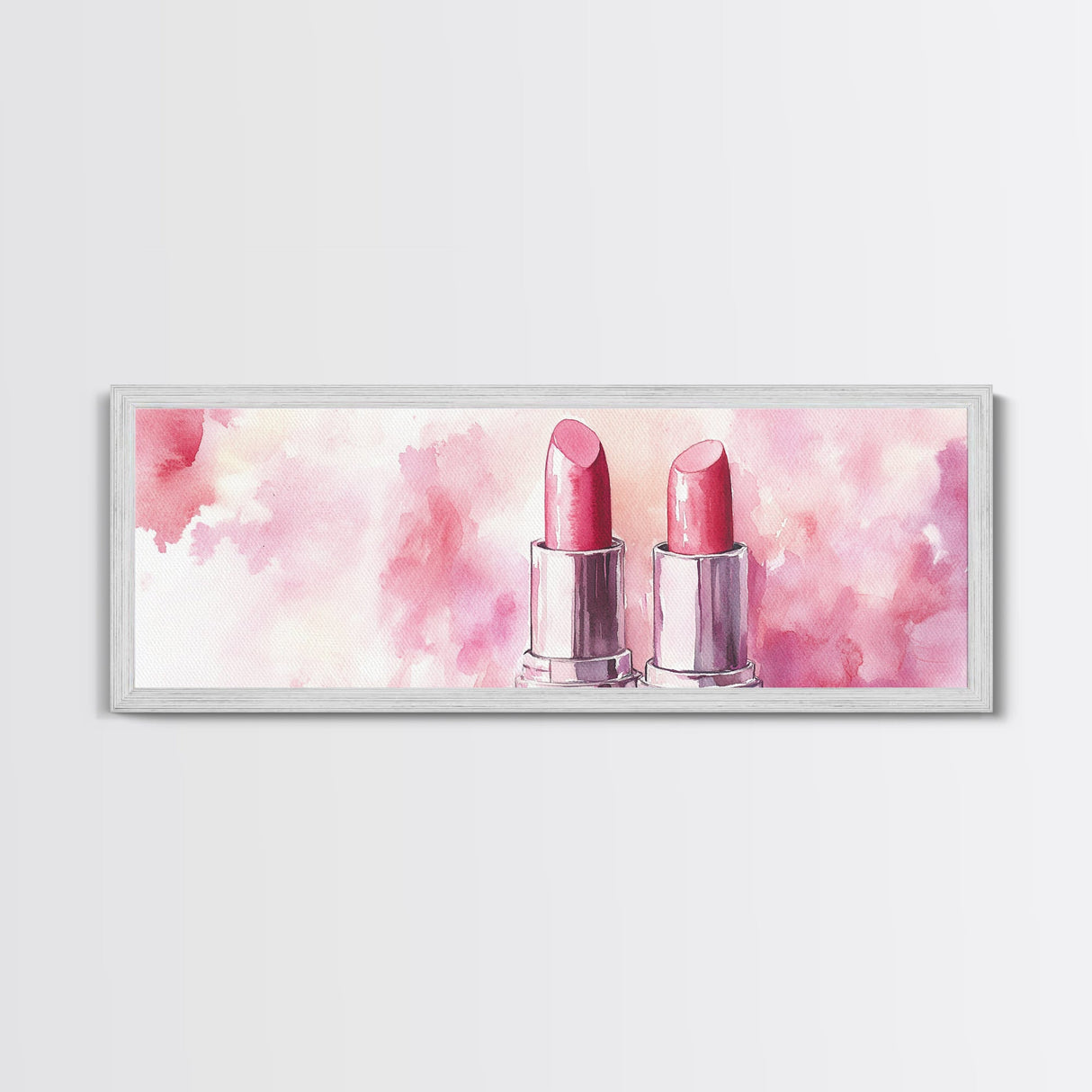 Lipstick Canvas Print, Whimsical Feminine Wall Art, Pink Abstract Makeup-Inspired Art, Bedroom or Beauty Room Gift Idea, Light Pink Decor