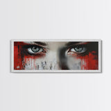 Moody Abstract Canvas Print Framed, Dark Romance Painting Wall Art, Unique Portrait Artwork Gift Idea Modern Home Decor Accent