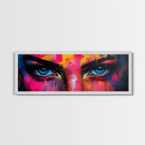 Vibrant Eyes Abstract Canvas Print, Modern Whimsical Wall Art, Colorful Art Gift Idea Bedroom Boho Artistic Expression Decor