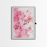 Musical Notes Canvas Print, Pink Abstract Watercolor Art, Music Lovers Gift, Therapy Wall Art, Light Pink Bedroom Living Room Decor