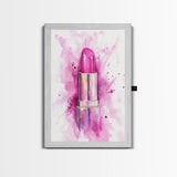 Pink Lipstick Canvas Print Whimsical Art Pink Abstract Artwork Living Room Wall Art Wabi Sabi Painting Light Pink Dorm Decor