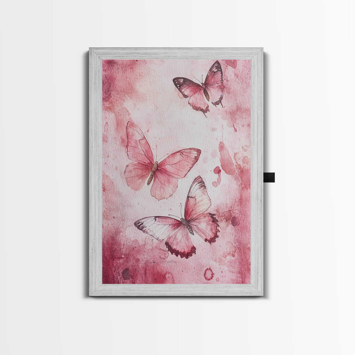 Pink Butterfly Botanical Prints Canvas Print Soft Whimsical Nature Inspired Bedroom or Living Room Art Light Pink Wall Decor