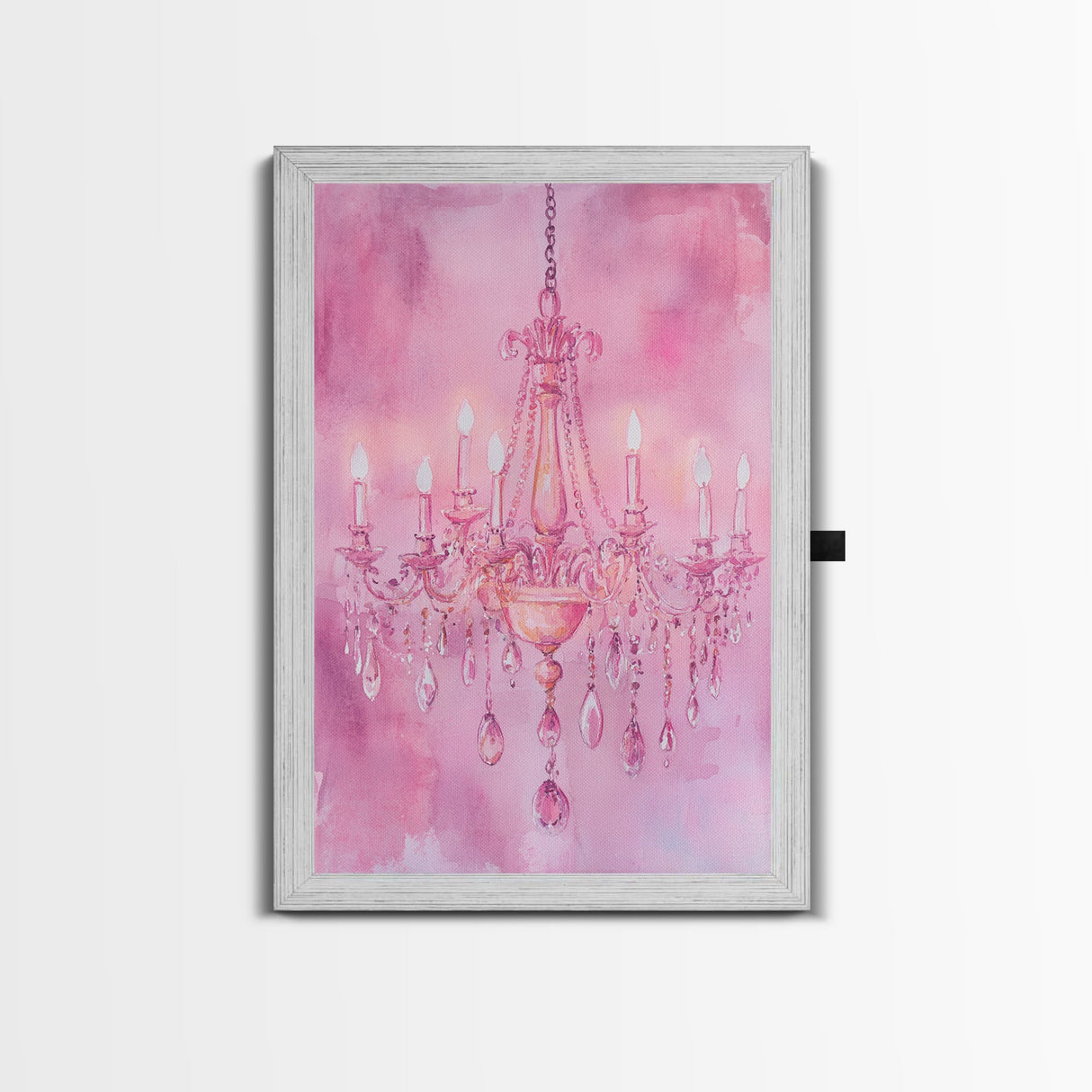 Elegant Pink Chandelier Canvas Print | Romantic Light Wall Art | Rustic Wall Decor | Bedroom Accent | Above Sofa Art | Farmhouse Vibe