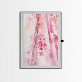 Pink Petals Canvas Print Abstract Floral Art Light Pink Dorm Wall Art Whimsical Art Minimalist Rustic Farmhouse Bedroom Decor Gift