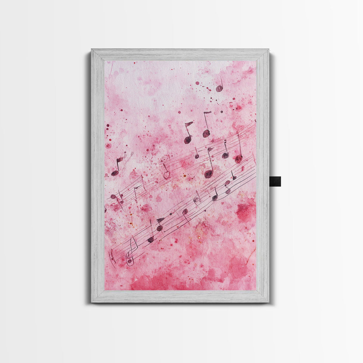 Pink Musical Notes Canvas Print, Whimsical Art, Music Lover Gift, Pink Wall Art for Dorm, Light Pink Wall Art, Artistic Decor, Living Room Art