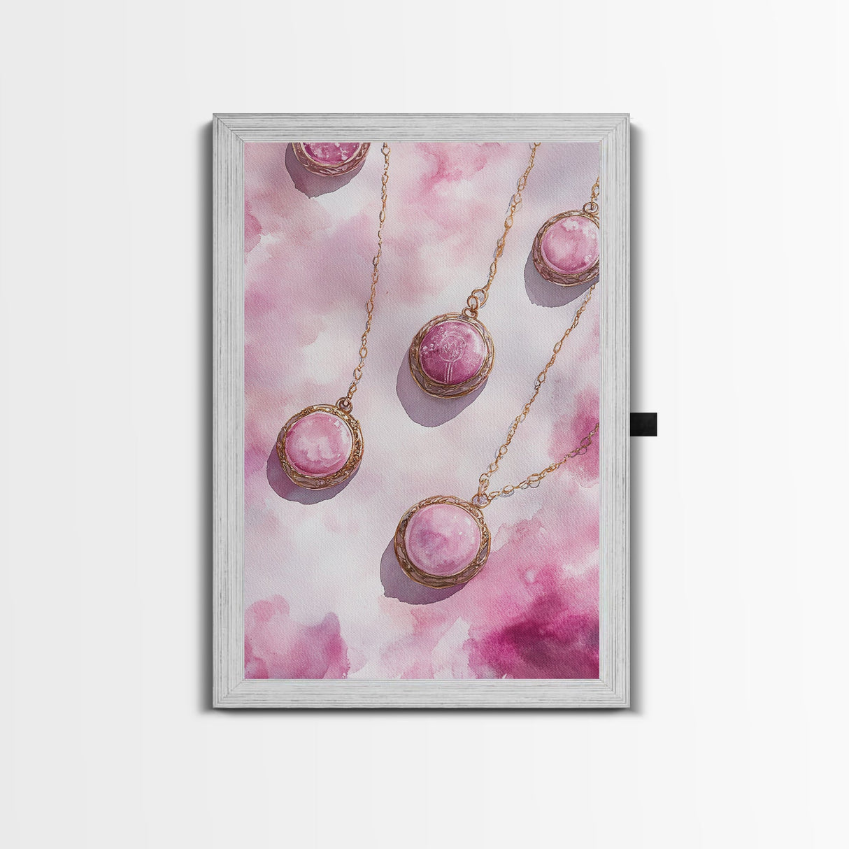 Abstract Pink Pendant Canvas Print Featuring Geometric Wall Art Light Pink Jewelry Artwork Great Gift Idea Minimalist Boho Decor