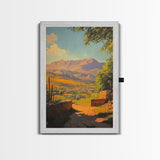 Rustic Mountain Landscape Framed Canvas Print Southwest Wall Art Above Sofa Rustic Decor Gift Idea Living Room Art Landscape Painting