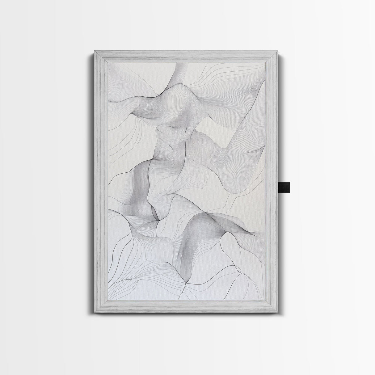 Black White Line Art Canvas Print Minimalist Geometric Wall Decor Modern Zen Artwork Above Couch Gift Idea Stylish Home Accent