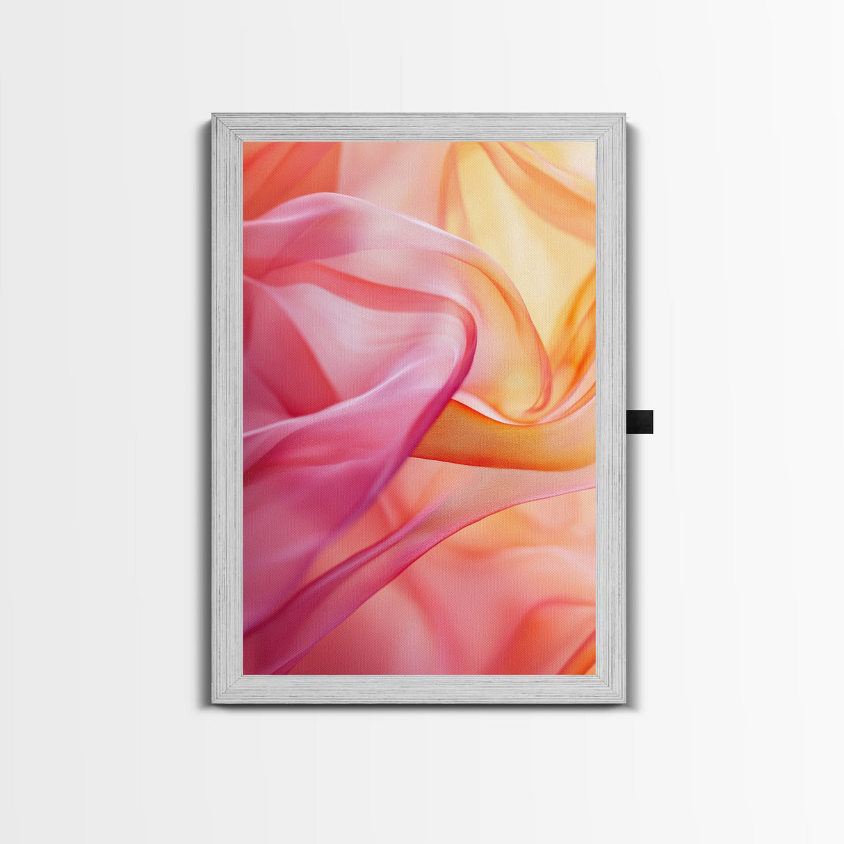 Sheer Pink and Orange Canvas Print with Light Pink Wall Art Aesthetic and Minimalist Zen Decor for Bedroom or Guest Room