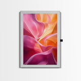 Fluid Pink Orange Canvas Print Featuring Bright Abstract Art Nouveau Style, Perfect Living Room Wall Art and Wabi Sabi Aesthetic