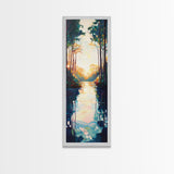 Forest Glow, Joshua tree art, wildflower painting, botanical prints, landscape painting, Framed Canvas Print, vertical wall art