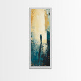 Lone Figure, Dark Romance Painting, Moody Art, Extra Wide Art, Wabi Sabi Art, Vintage Christmas, Framed Canvas Print
