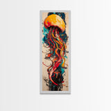 Jellyfish Painting, Ocean Art, Moody Art, Nautical Decor, Coastal Cowgirl Wall Art, Christmas, Framed Canvas Print, Bedroom Art