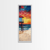 Lifeguard Tower, Surf Wall Art, Coastal Cowgirl Decor, Beach Painting, Nautical Wall Art, Framed Canvas Print