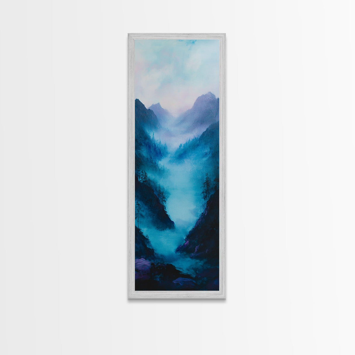 Moody Art, Canvas Print, forest at dusk painting, pine tree art, smoky mountain art, rustic wall art, bedroom art, above bed wall art