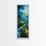 Ireland Painting, Framed Canvas Print, coastal decor, blue and green wall art, mountain painting, landscape painting, extra wide art