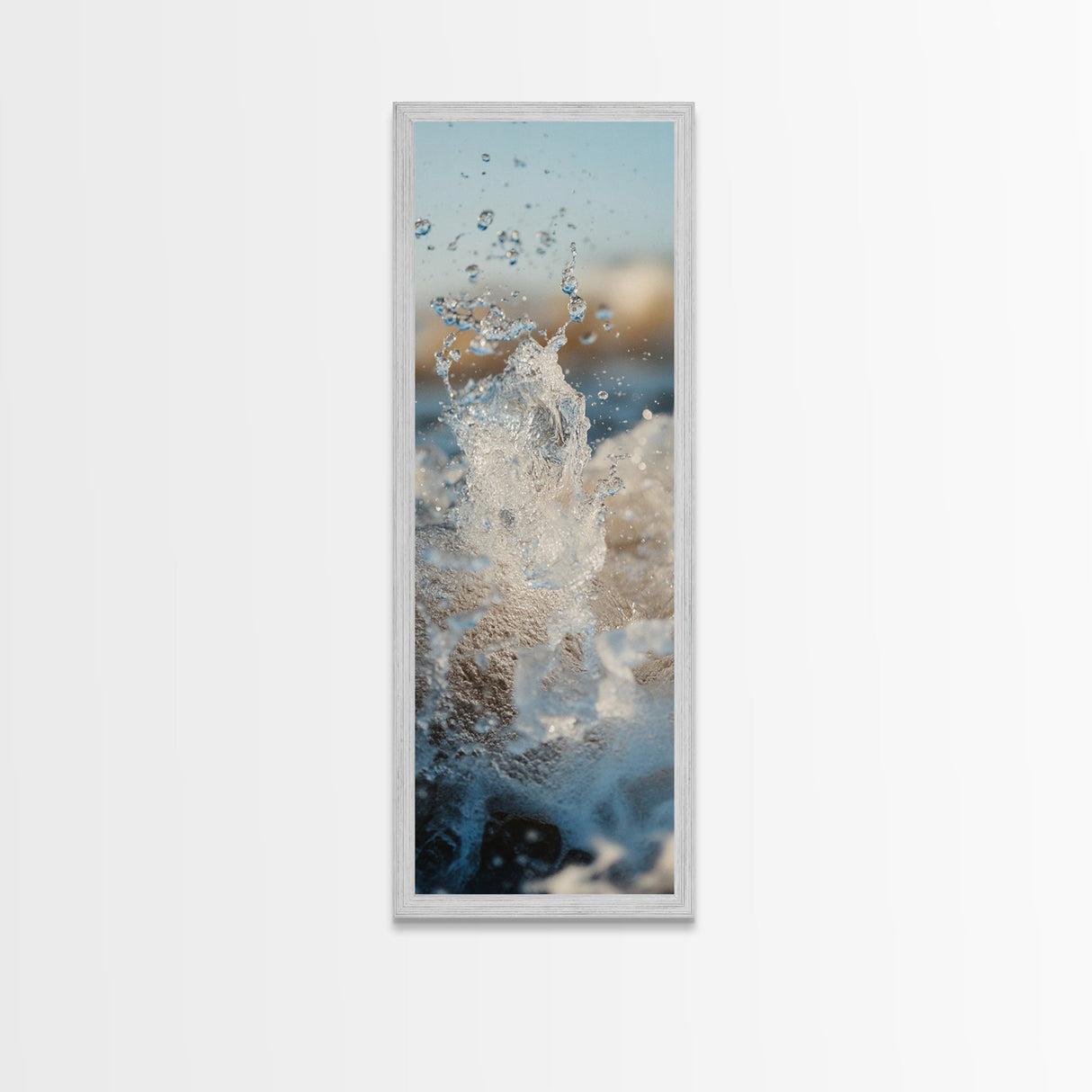 Ocean Splash, nautical wall art, seascape painting, surf wall art, blue and green wall art, coastal decor, Framed Canvas Print