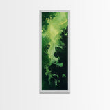 Green, Abstract Art, Framed Canvas Print, green wall art, sage green wall art, botanical prints, geometric wall art, extra wide art