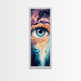 Abstract Surfboard, surf wall art, coastal painting, framed canvas print, beach house decor, minimalist art, extra wide art