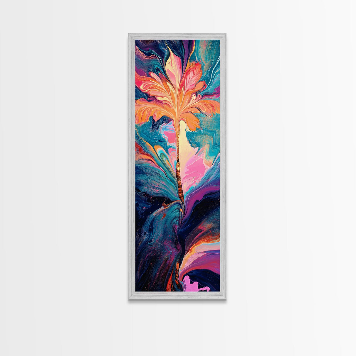 Abstract Eye Art, pink orange wall art, framed canvas print, moody art, surrealist painting, pink abstract art, extra wide art