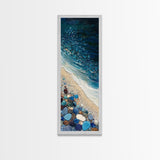 Mystical Torch, phoenix metal art, wabi sabi art, framed canvas, Ozymandias art, dark romance painting, blue and green wall art