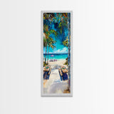 Beach Pathway, coastal wall art, tropical painting, ocean painting, palm tree painting, coastal decor, nautical painting, Canvas Print