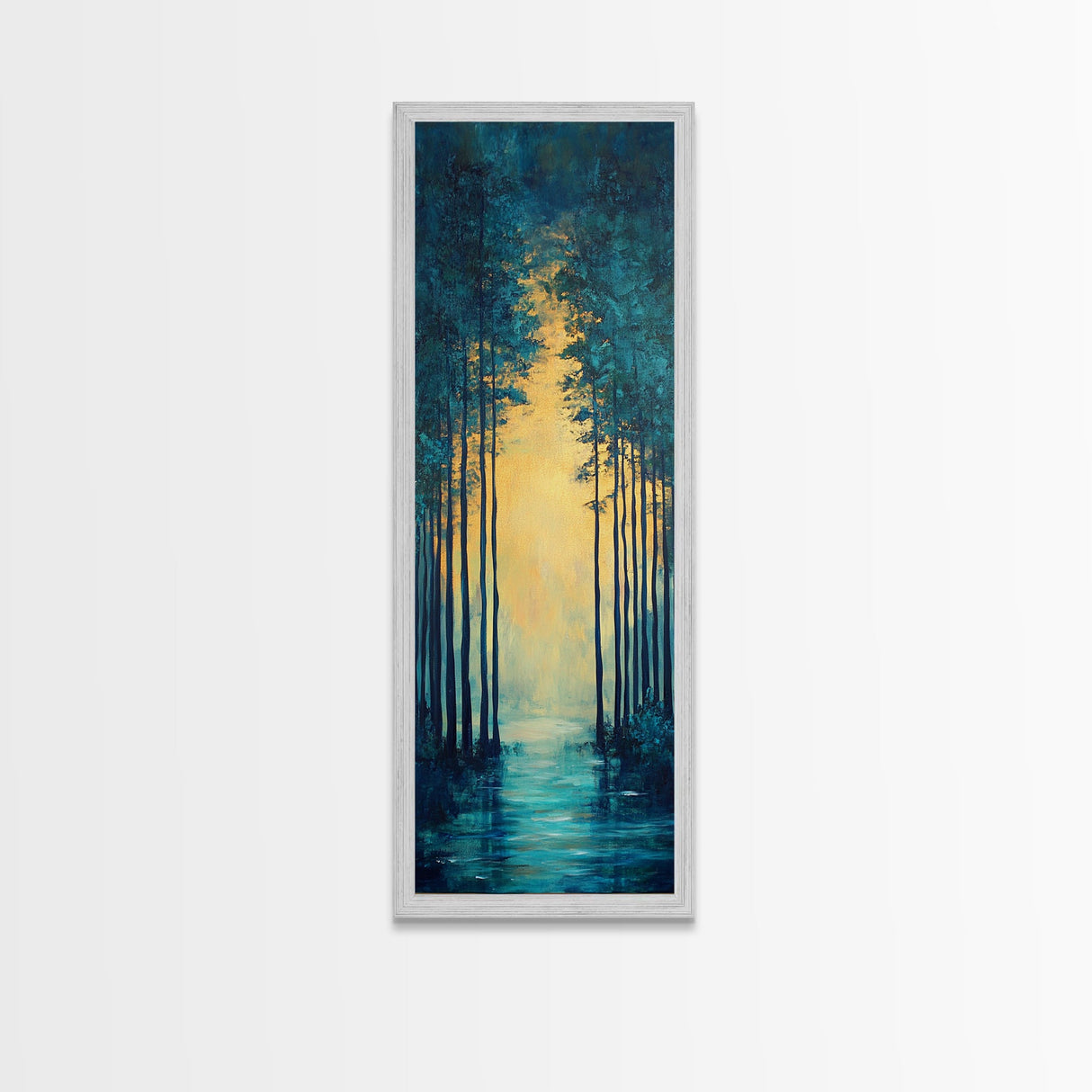 Moody Forest, pine tree art, landscape painting, dark romance painting, nature wall art, forest at dusk painting