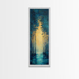 Moody Forest, pine tree art, landscape painting, dark romance painting, nature wall art, forest at dusk painting