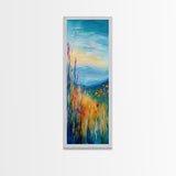 Wildflower Hills, landscape painting, California poppy art, mountain painting, scenic artwork, nature wall art, bedroom art