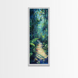 Jungle Pathway, Forest Painting, Moody Art, Botanical Prints, Nature Wall Art, Above Sofa Art, Tall Narrow Art, Canvas Print