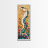 Serpent Art, Mosaic Wall Art, Wild Nature Art, Geometric Wall Art, Boho Art, Living Room Art, Unique Gift Idea, Canvas Print