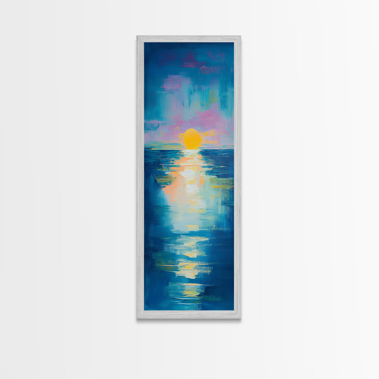 Sunset Over Water, Ocean Painting, Nautical Wall Art, Coastal Decor, Bedroom Art, Gift Idea for Her, Above Sofa Art