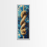 Nautical Rope, Blue Abstract, Textured Art, Framed Canvas Print, nautical decor, coastal wall art, rustic art, wabi sabi art