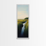 Marsh landscape, marsh painting, coastal decor, framed canvas print, extra wide art, original painting, above couch art