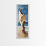 Surreal Beach Rock, coastal decor, wabi sabi art, abstract landscape painting, framed canvas print, above couch art
