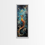 Fantasy Sea Creature, koi fish painting, moody art, whimsical art, wabi sabi art, framed canvas print, vertical wall art
