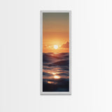 Ocean Sunset, Coastal Painting, Seascape Art, Canvas Print, Nautical Decor, Vertical Wall Art, Beach House Art
