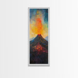 Erupting Volcano, landscape painting, moody art, fiery art, dramatic wall art, southwest wall art, framed canvas print, rustic decor
