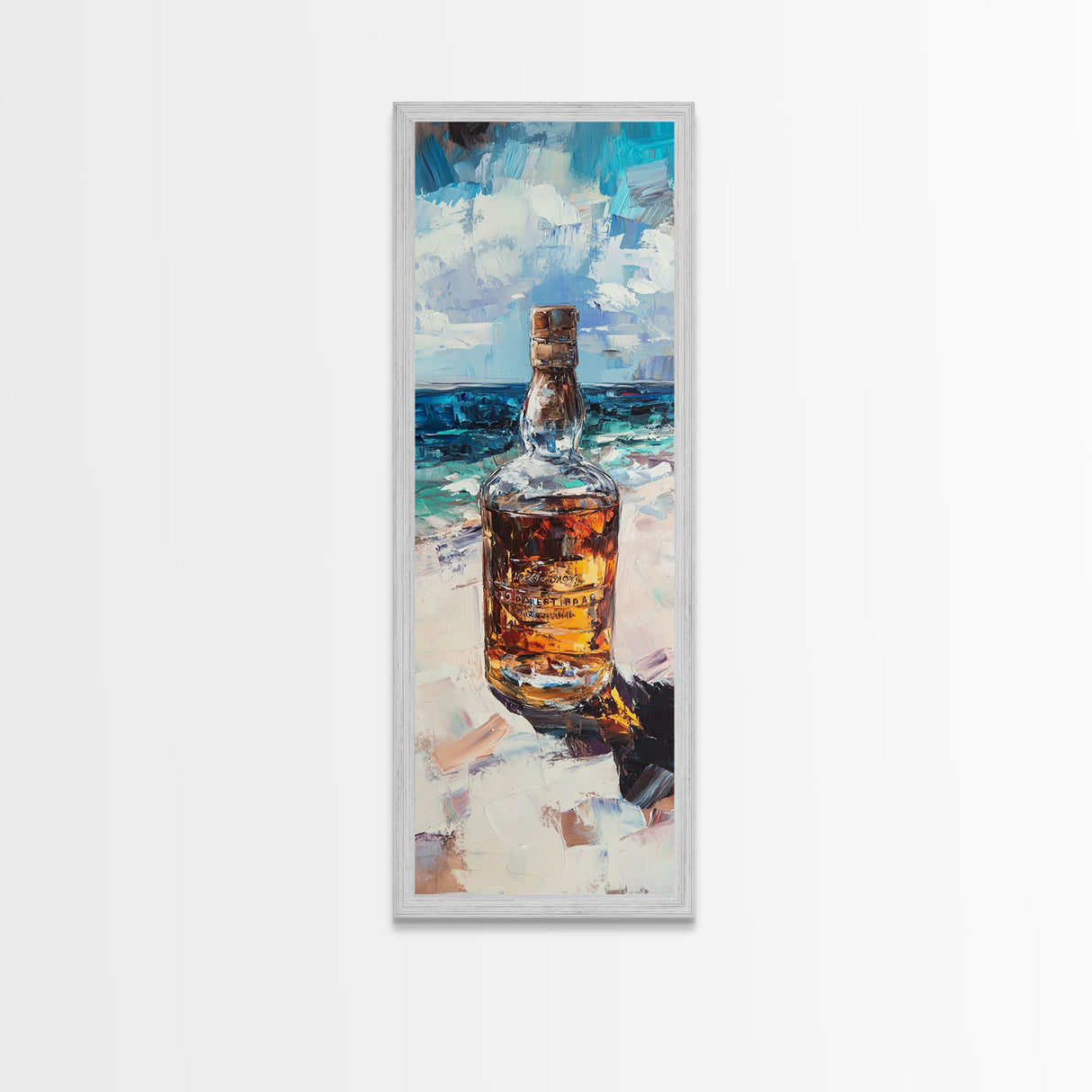 Whiskey Bottle, Espresso Martini Wall Art, Cocktail Art, Moody Art, Rustic Art, Gift Idea for Him, Framed Canvas Print, Bar Wall Art