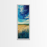 Prairie Storm, landscape painting, framed canvas print, moody art, rustic wall art, southwest wall art, extra wide art, boho art