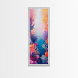 Vibrant Coral, koi fish painting, whimsical art, pink orange wall art, ocean painting, seascape painting, beach house art, canvas print