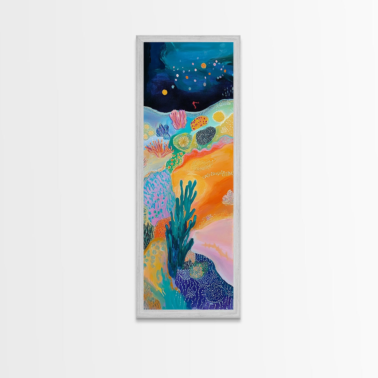 Vibrant Ocean, coastal decor, tropical wall art, octopus art, colorful beach painting, framed canvas print, nautical painting
