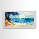 Beach Swing, Ocean Art, Coastal Landscape Art, Nautical Decor, Coastal Wall Art, Above Sofa Art, Canvas Print, Seascape Painting