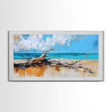 Seaside Driftwood, Nautical Wall Art, Rustic Decor, Coastal Wall Art, Beach House Art, Extra Wide Art, Canvas Print, Horizontal Wall Art