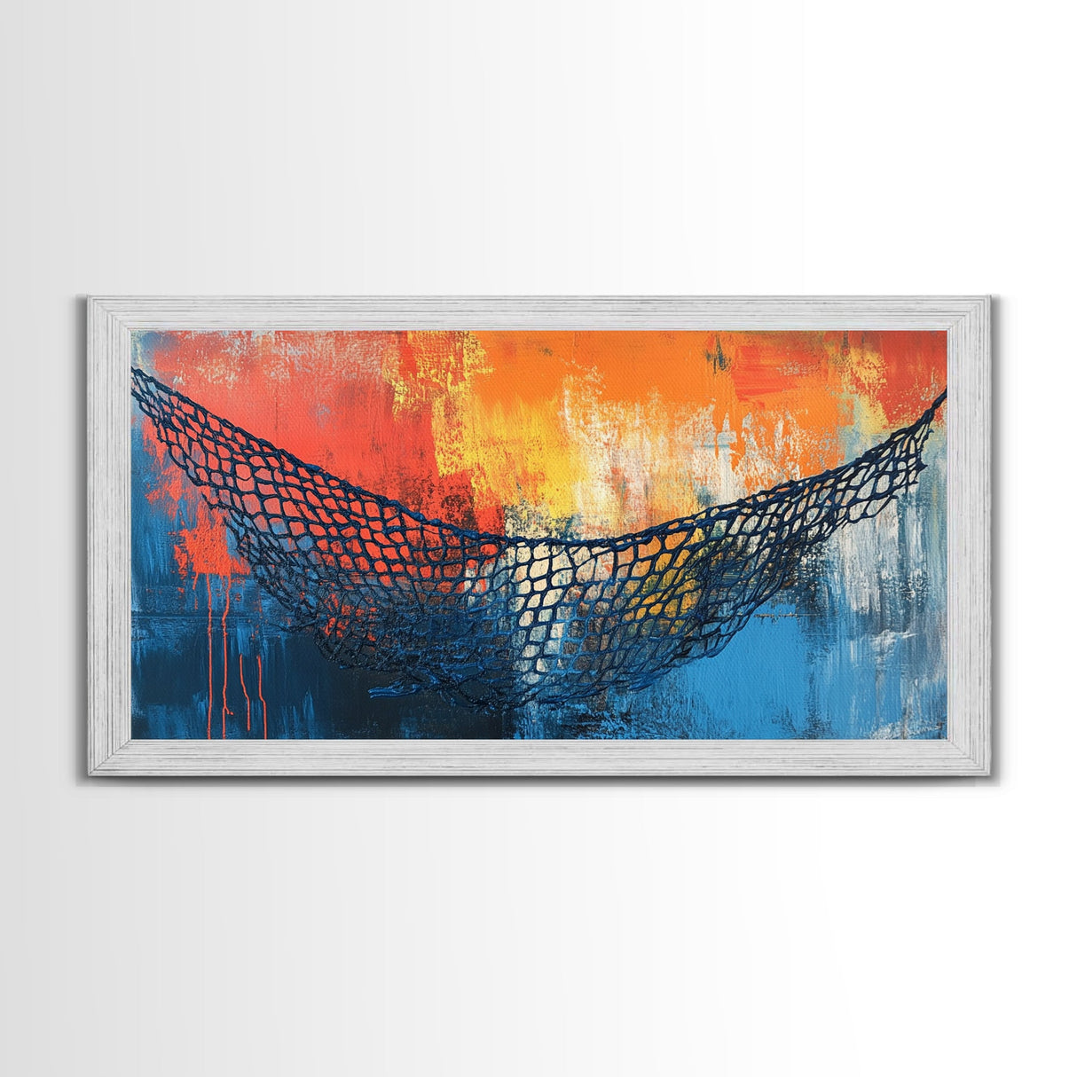 Fisherman’s Net, nautical decor, textured art, abstract painting, ocean painting, southwest wall art, Canvas Print, coastal painting