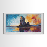 Dramatic Seascape, Framed Canvas Print, nautical painting, seascape painting, coastal decor, painting Morro Bay, extra wide art