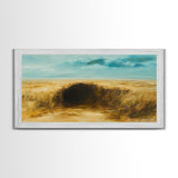 Desert Landscape, Ozymandias art, rustic wall art, above sofa art, extra wide art, panoramic painting, Canvas Print