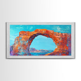 Natural Arch, Red Rock, Southwest Wall Art, Landscape Painting, Extra Wide Art, Panoramic Painting, Canvas Print, Gift Idea