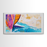 Sailboat Painting, Coastal Art, Nautical Decor, Canvas Print, Surf Wall Art, Ocean Art, Coastal Cowgirl Wall Art, Seascape Painting