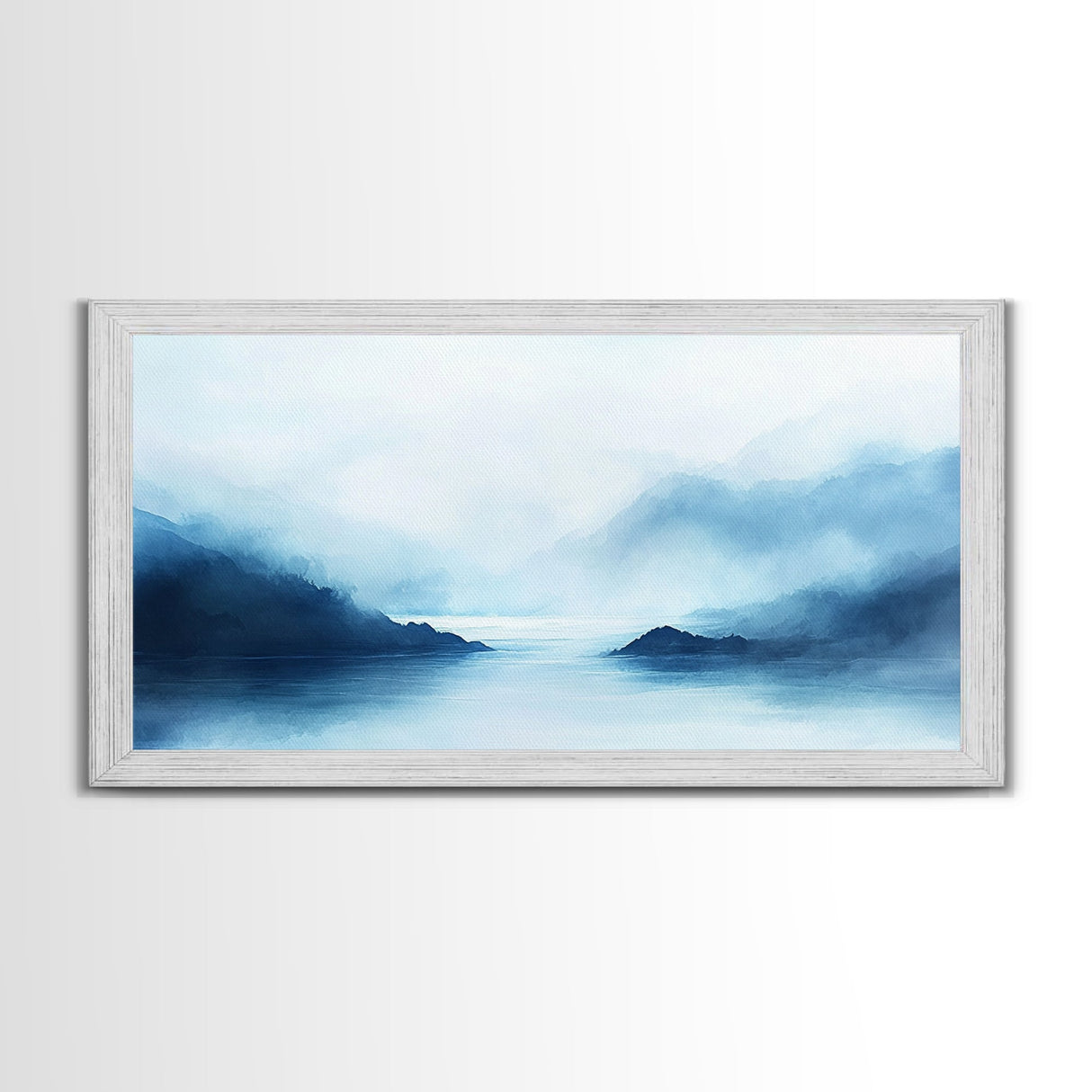 Misty Mountains, Moody Landscape, Lake Tahoe Art, Wabi Sabi Art, Extra Wide Wall Art, Coastal Wall Art, Canvas Print, Bedroom Art